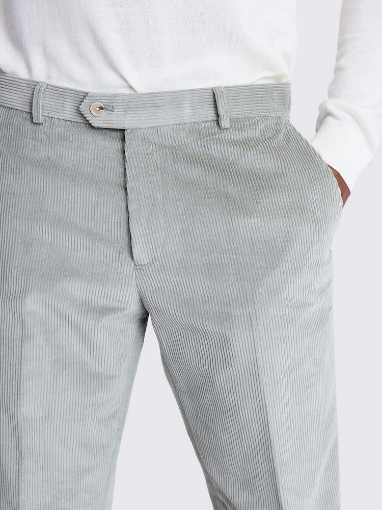 MOSS Grey Tailored Fit Sage Corduroy Trousers - Image 3 of 3