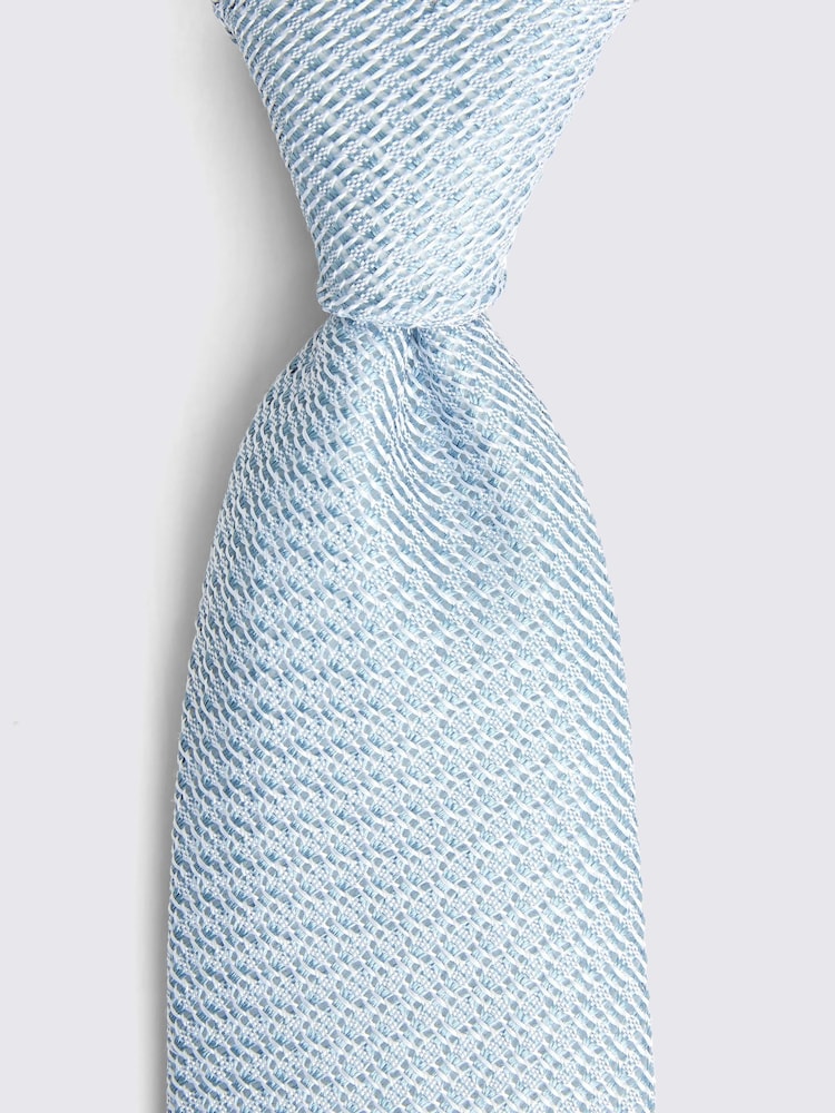 MOSS Blue Sky Grenadine Tie - Image 2 of 3 MOSS Blue Sky Grenadine Tie - Image 2 of 3