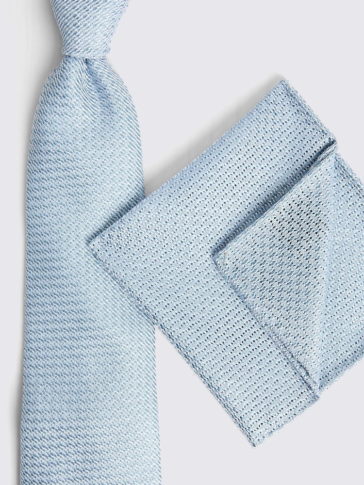 MOSS Blue Sky Grenadine Tie - Image 3 of 3
