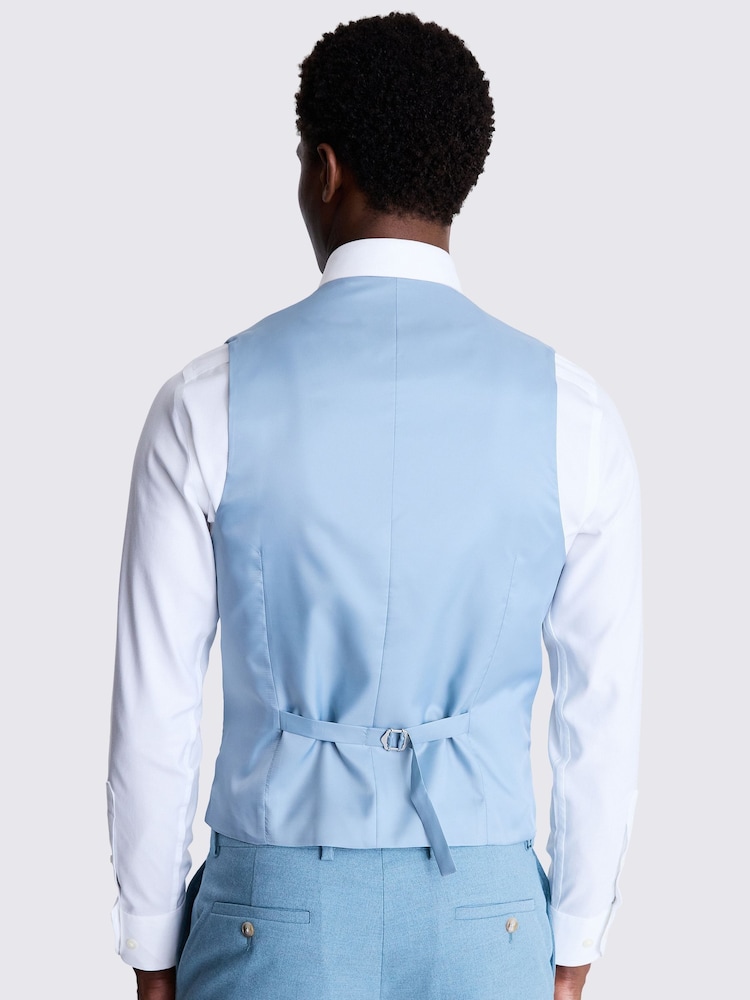 MOSS Blue Slim Fit Flannel Waistcoat - Image 2 of 3