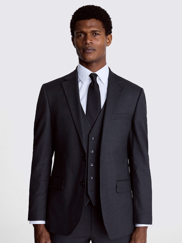 MOSS Grey Regular Fit Stretch Jacket - Image 1 of 6