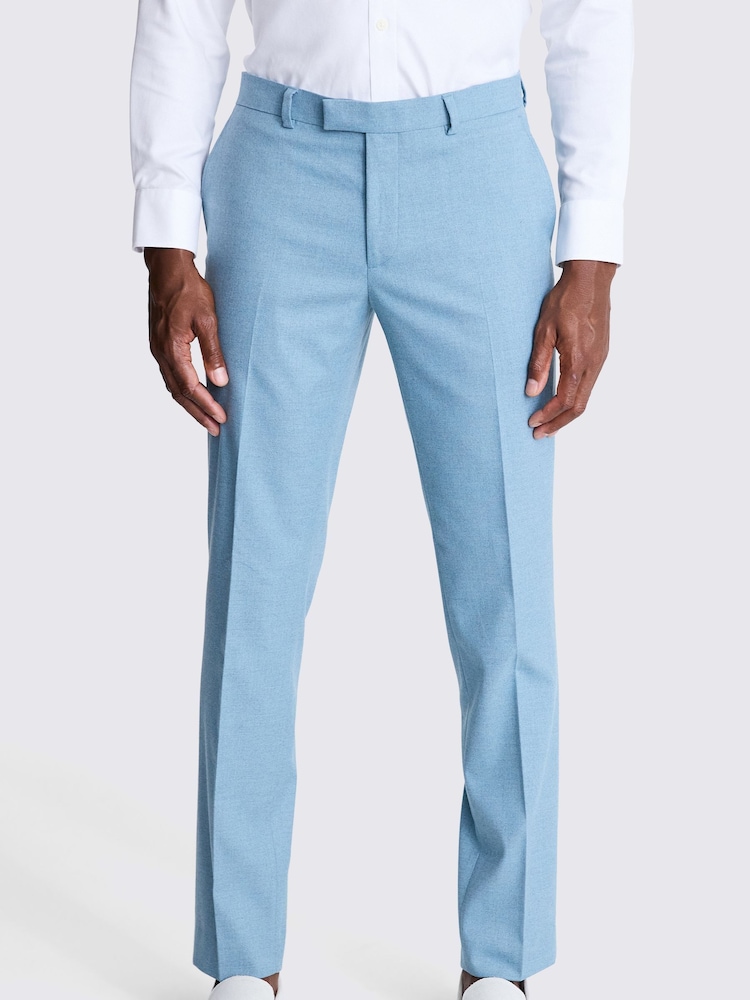 MOSS Blue Slim Fit Flannel Trousers - Image 1 of 3 MOSS Blue Slim Fit Flannel Trousers - Image 1 of 3