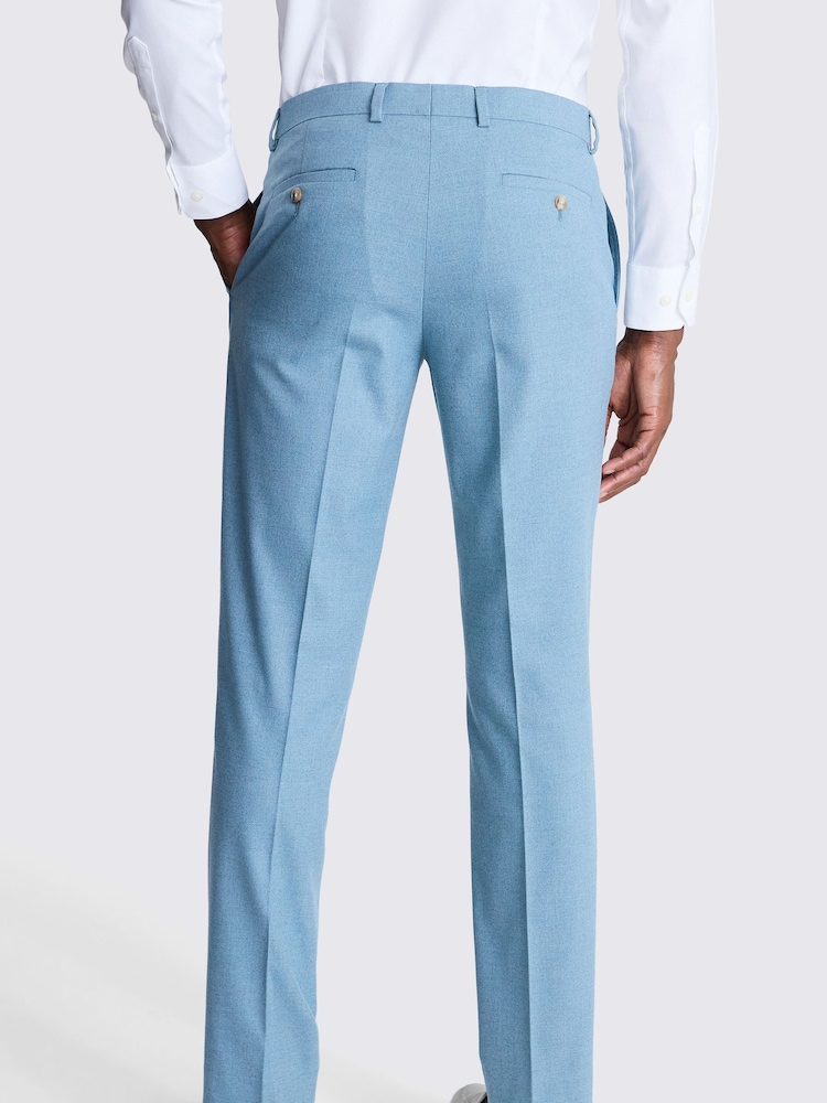 MOSS Blue Slim Fit Flannel Trousers - Image 2 of 3 MOSS Blue Slim Fit Flannel Trousers - Image 2 of 3