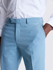 MOSS Blue Slim Fit Flannel Trousers - Image 3 of 3