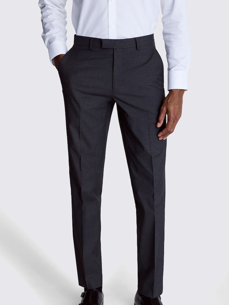 MOSS Regular Fit Charcoal Stretch Trousers - Imagen 1 de 4