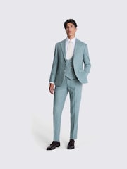 MOSS Blue Tailored Fit Donegal Jacket - Image 3 of 7