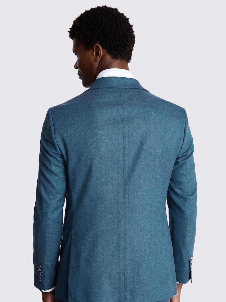 MOSS Blue Tailored Fit Flannel Jacket - Image 2 of 6