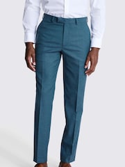 MOSS Tailored Fit Teal Flannel Trousers - Image 1 of 3