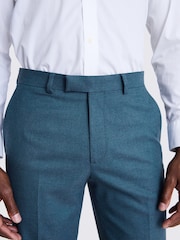 MOSS Tailored Fit Teal Flannel Trousers - Image 3 of 3