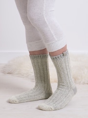 Totes Grey Ladies Chunky Wool Winter Boot Socks 2 Pack - Image 3 of 5