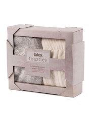 Totes Cream Ladies Cashmere Blend Ankle Socks 2 Pack - Image 2 of 5