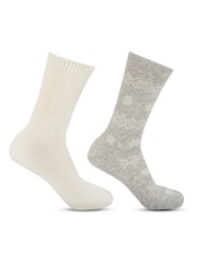 Totes Cream Ladies Cashmere Blend Ankle Socks 2 Pack - Image 5 of 5