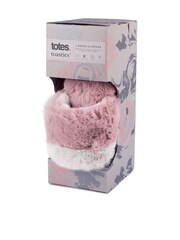 Totes Pink Ladies Totes Faux Fur Slider Slippers - Image 2 of 5