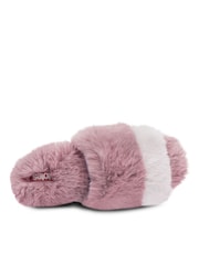 Totes Pink Ladies Totes Faux Fur Slider Slippers - Image 5 of 5