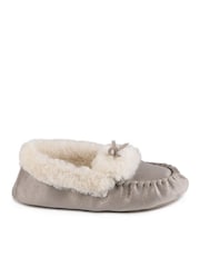 Totes Grey Ladies Sparkle Winter Moccasin Slippers - Image 3 of 5