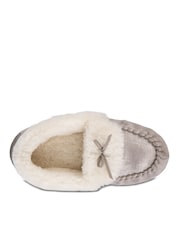 Totes Grey Ladies Sparkle Winter Moccasin Slippers - Image 5 of 5