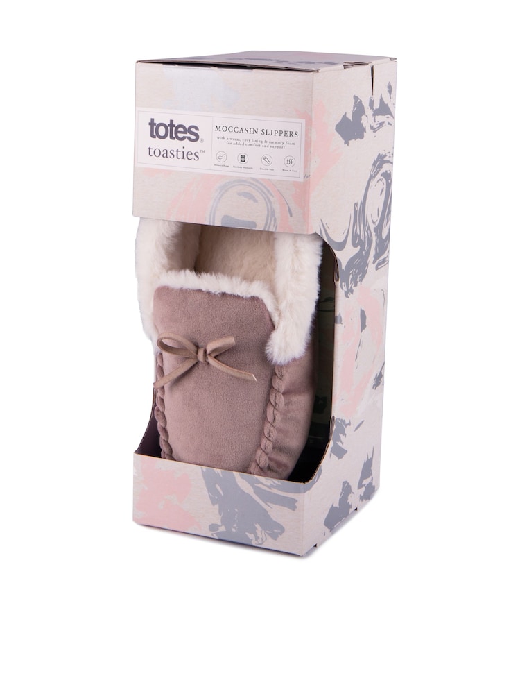 Totes Purple Ladies Velour Moccasin Slippers - Image 2 of 5