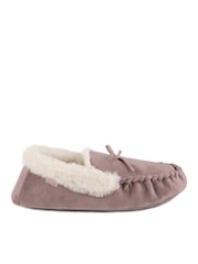 Totes Purple Ladies Velour Moccasin Slippers - Image 3 of 5