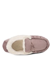 Totes Purple Ladies Velour Moccasin Slippers - Image 5 of 5