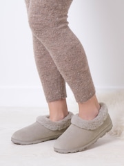 Totes Grey Ladies Micro Suede Shoot Winter Slippers - Image 1 of 5
