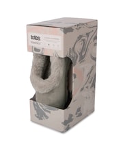 Totes Grey Ladies Micro Suede Shoot Winter Slippers - Image 2 of 5