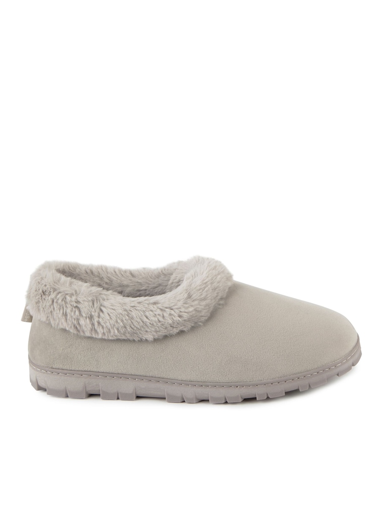 Totes Grey Ladies Micro Suede Shoot Winter Slippers - Image 3 of 5