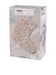 Totes Cream Ladies Faux Fur Slipper Sock Booties - Image 2 of 5