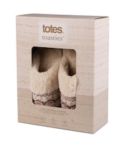 Totes Cream Ladies Knit Mule Slippers - Image 2 of 5