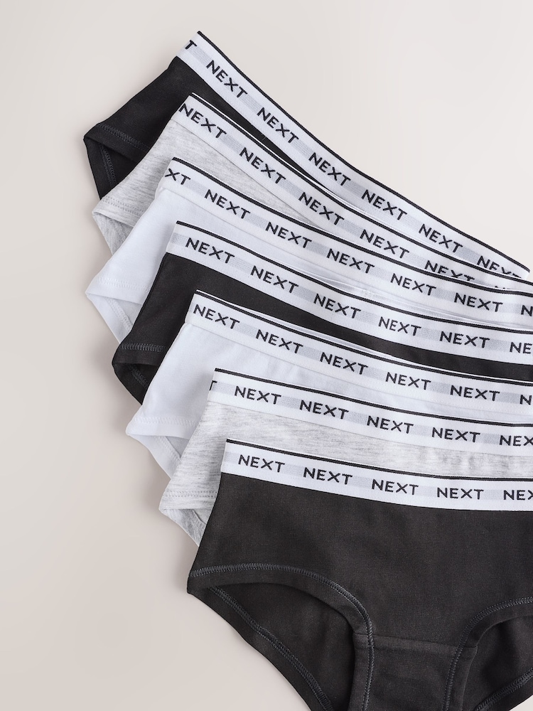 Black/Grey/White Hipsters 7 Pack (2-16yrs) - Image 10 of 11