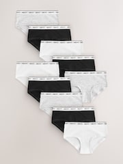 Black/White Hipster Briefs 10 Pack (2-16yrs) - Image 1 of 14