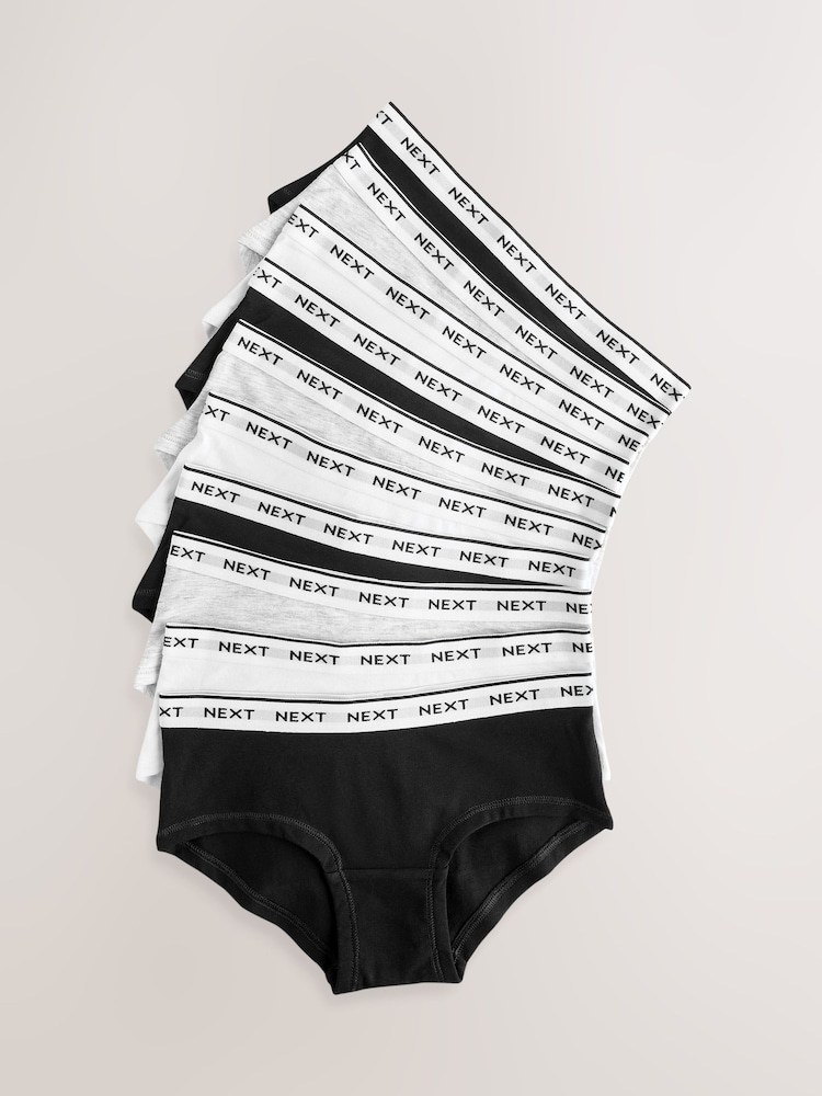 Black/White/Grey Hipster Briefs 10 Pack (2-16yrs) - Image 13 of 14