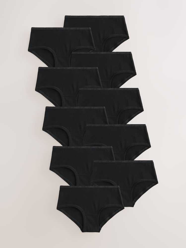 Black Hipster Briefs 10 Pack (2-16yrs) - Image 1 of 12