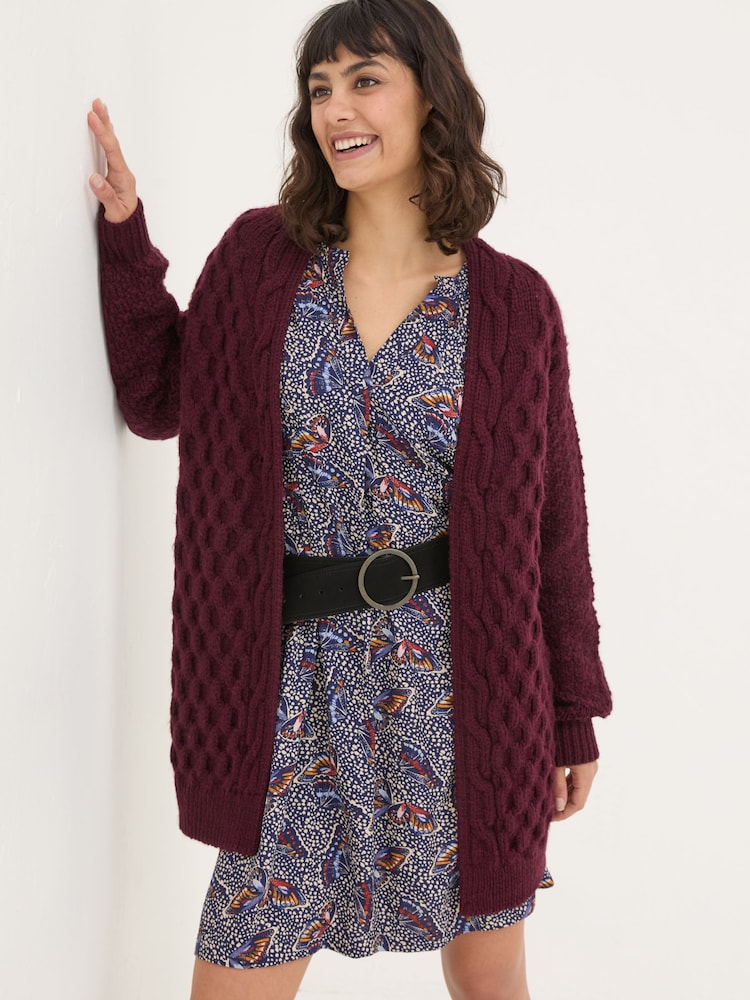 FatFace Plum Purple Ezzie Cardigan - Image 1 of 5 FatFace Plum Purple Ezzie Cardigan - Image 1 of 5