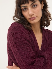 FatFace Plum Purple Ezzie Cardigan - Image 4 of 5