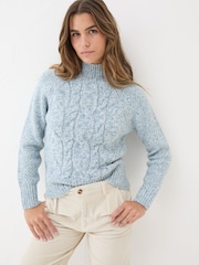 FatFace Blue Cali Cable Jumper - Image 3 of 8
