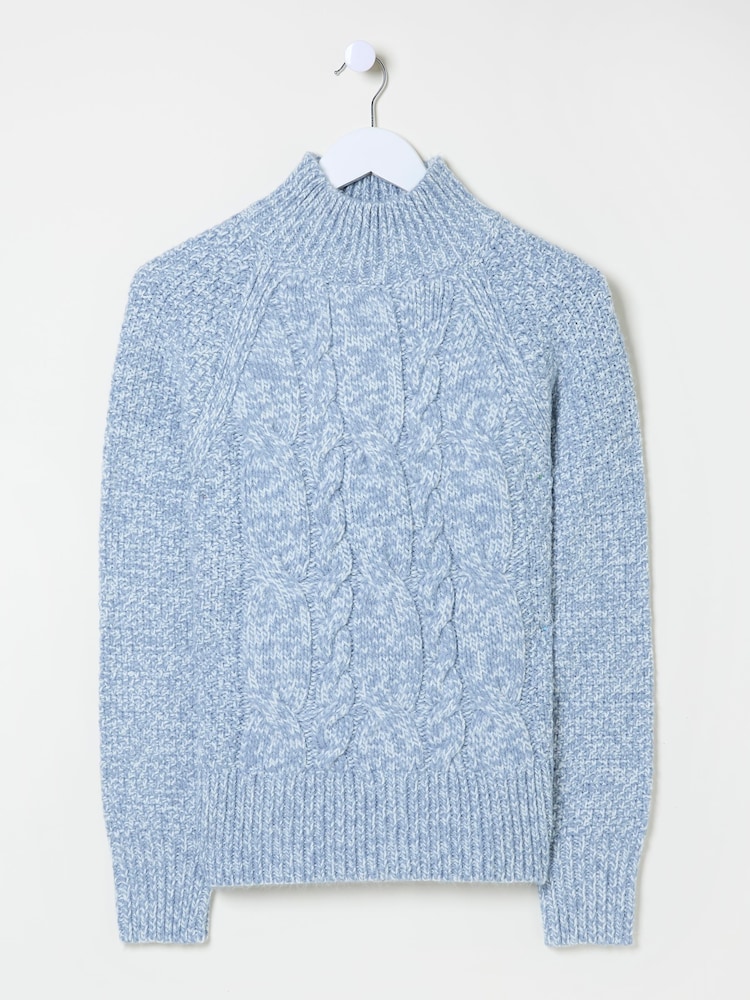 FatFace Blue Cali Cable Jumper - Image 8 of 8
