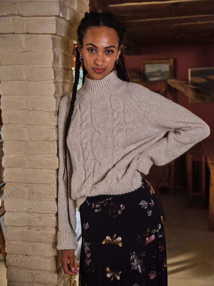 FatFace Ivory Cali Cable Jumper - Image 1 of 6