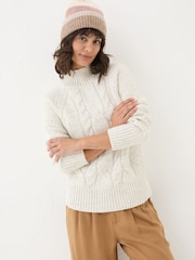 FatFace Ivory Cali Cable Jumper - Image 2 of 6