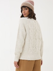 FatFace Ivory Cali Cable Jumper - Image 3 of 6