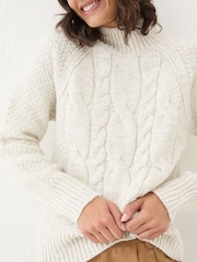 FatFace Ivory Cali Cable Jumper - Image 5 of 6