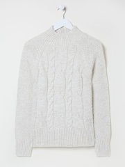 FatFace Ivory Cali Cable Jumper - Image 6 of 6