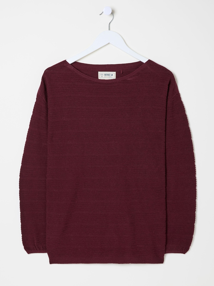 FatFace Dark Red Lauren 100% Cotton Jumper - Image 1 of 1