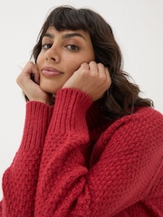 FatFace Red Cali Cable Jumper - Image 4 of 6