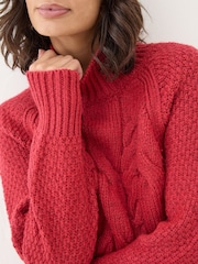 FatFace Red Cali Cable Jumper - Image 5 of 6