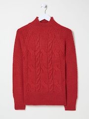 FatFace Red Cali Cable Jumper - Image 6 of 6