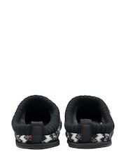 Dunlop White Mens Fairisle Pattern Warm Lined Slipper Mules - Image 3 of 4