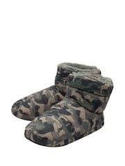 Dunlop Green Mens Faux Fur Lined Boot Slippers - Image 2 of 4