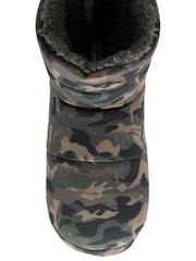 Dunlop Green Mens Faux Fur Lined Boot Slippers - Image 4 of 4