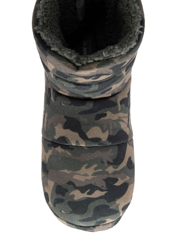 Dunlop Green Mens Faux Fur Lined Boot Slippers - Image 4 of 4 Dunlop Green Mens Faux Fur Lined Boot Slippers - Image 4 of 4