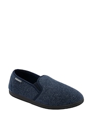 Dunlop Blue Mens Twin Gusset Slippers - Image 1 of 4